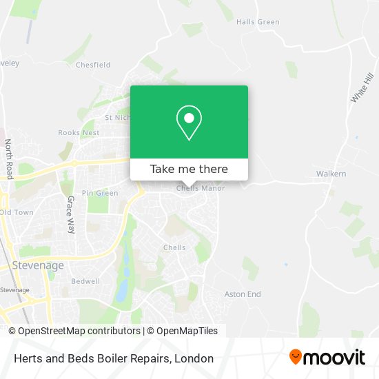 Herts and Beds Boiler Repairs map