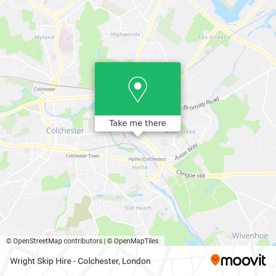 Wright Skip Hire - Colchester map
