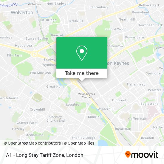 A1 - Long Stay Tariff Zone map