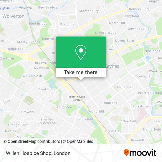 Willen Hospice Shop map