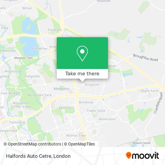 Halfords Auto Cetre map