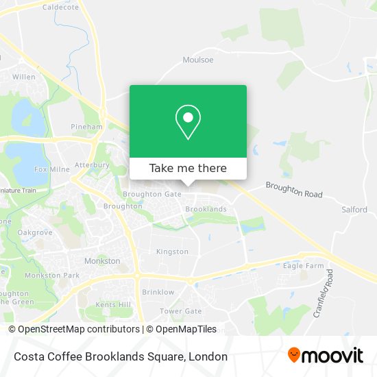 Costa Coffee Brooklands Square map