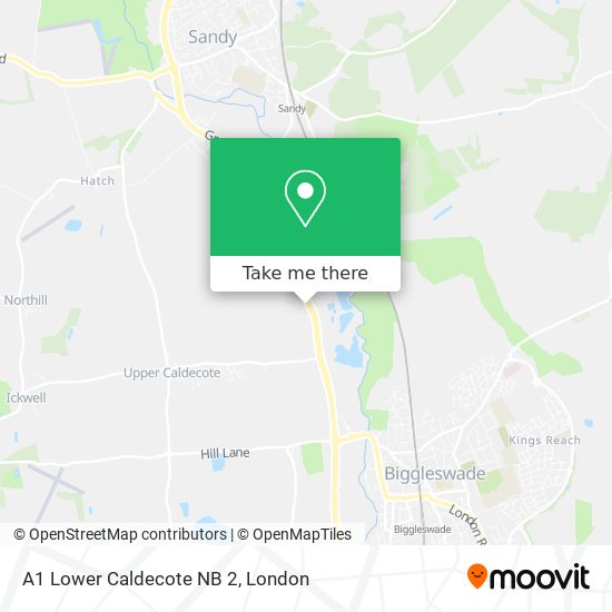 A1 Lower Caldecote NB 2 map