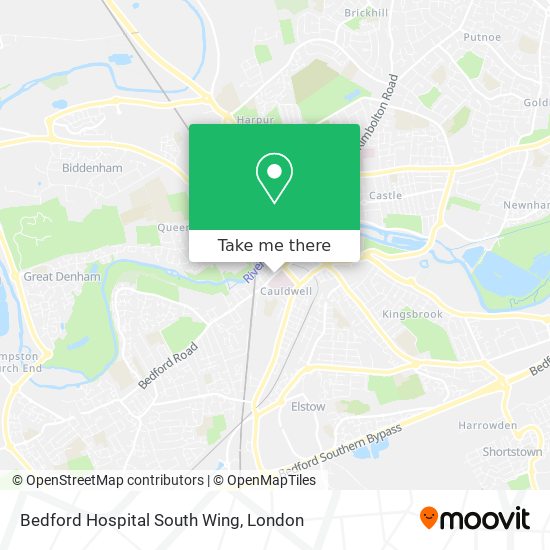 Bedford Hospital South Wing map