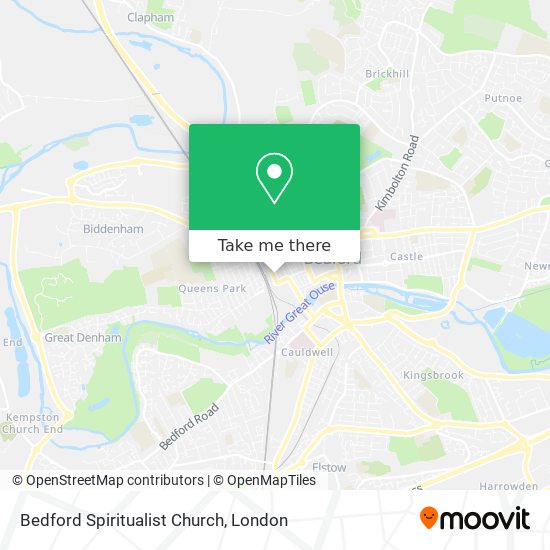 Bedford Spiritualist Church map