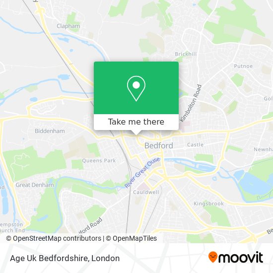 Age Uk Bedfordshire map
