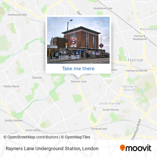 Rayners Lane Underground Station map