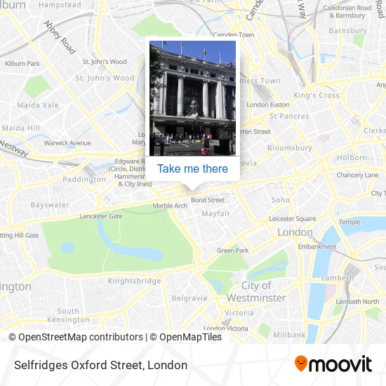 Selfridges Oxford Street map
