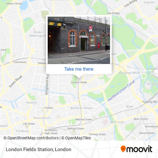 London Fields Station map