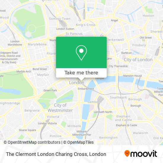 The Clermont London Charing Cross map