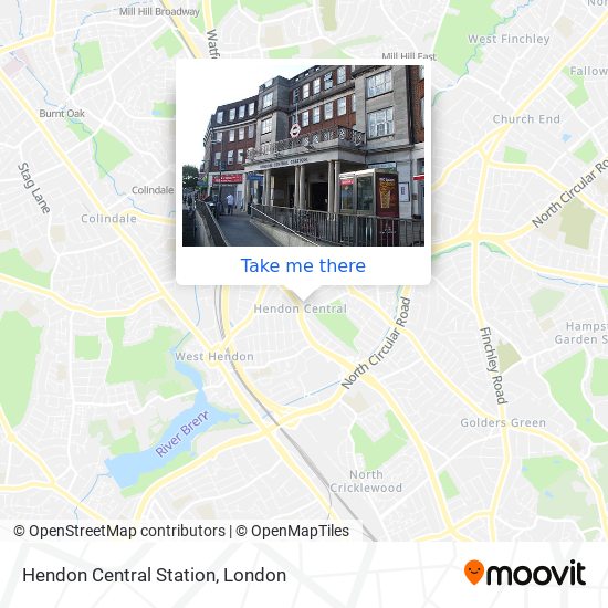 Hendon Central Station map