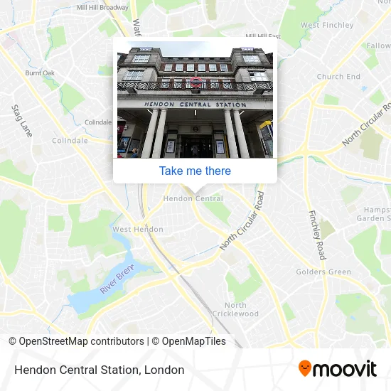 Hendon Central Station map
