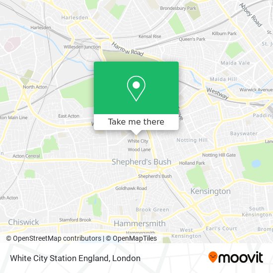 White City Station England map