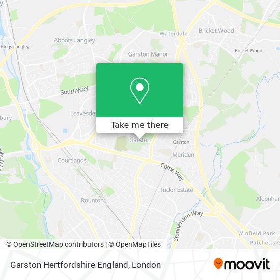 Garston Hertfordshire England map