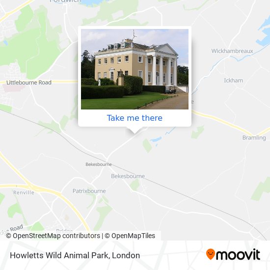 Howletts Wild Animal Park map