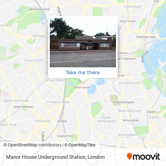 Manor House Underground Station map