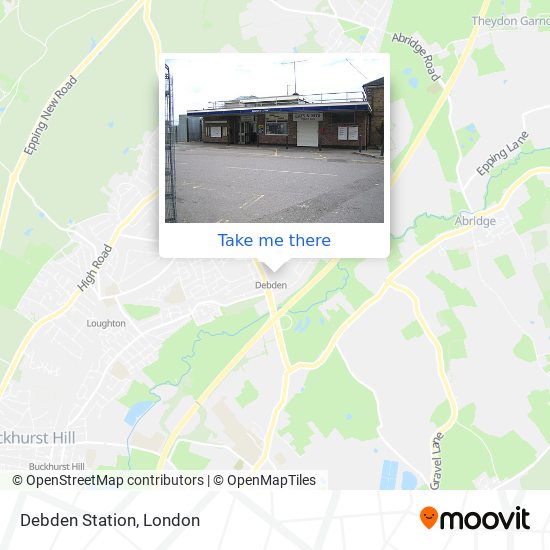 Debden Station map