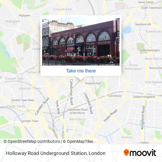Holloway Road Underground Station map