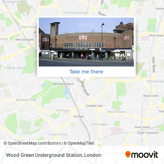 Wood Green Underground Station map