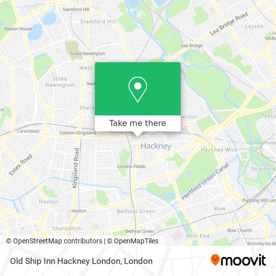 Old Ship Inn Hackney London map