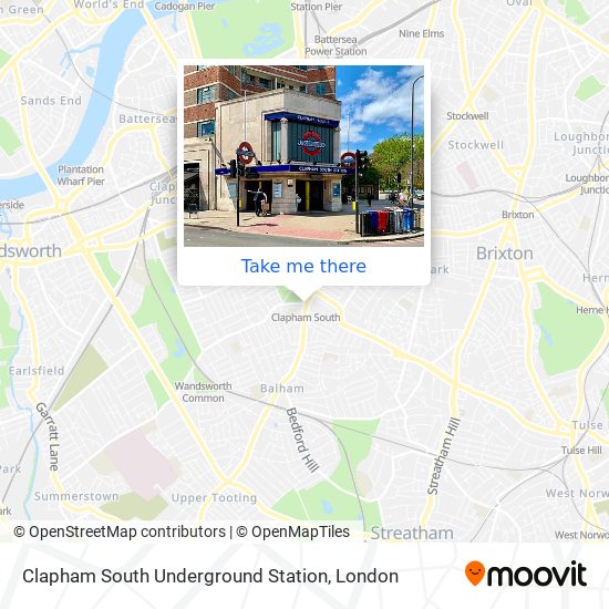 Clapham South Underground Station map