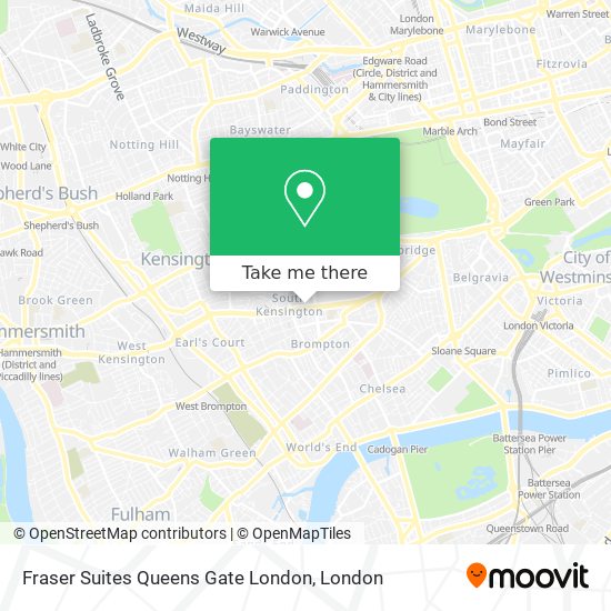 Fraser Suites Queens Gate London map