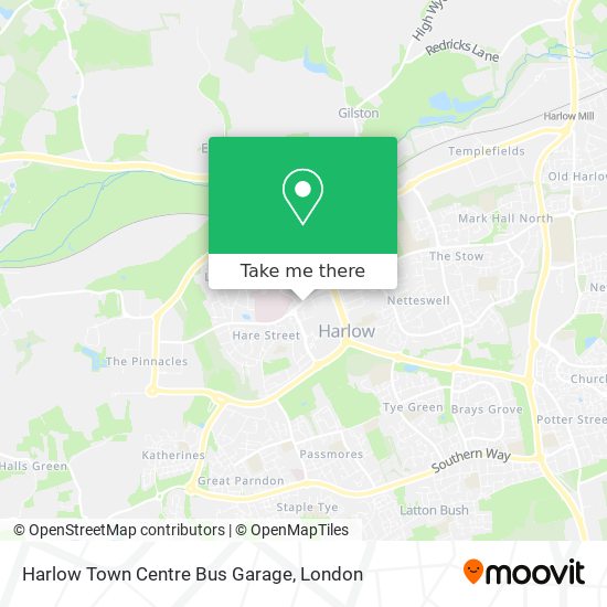 Harlow Town Centre Bus Garage map