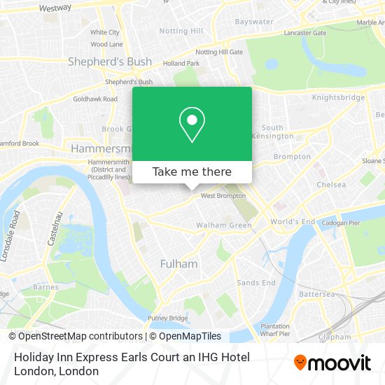 How to get to Holiday Inn Express Earls Court an IHG Hotel London in West  Kensington by Bus, Tube or Train?