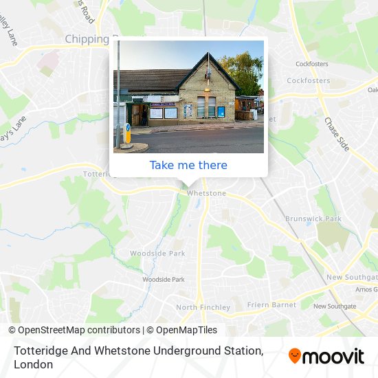 Totteridge And Whetstone Underground Station map