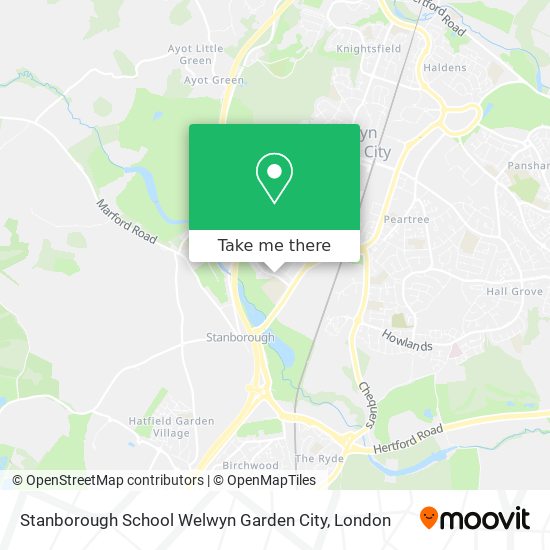 Stanborough School Welwyn Garden City map