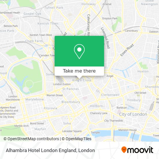 Alhambra Hotel London England map