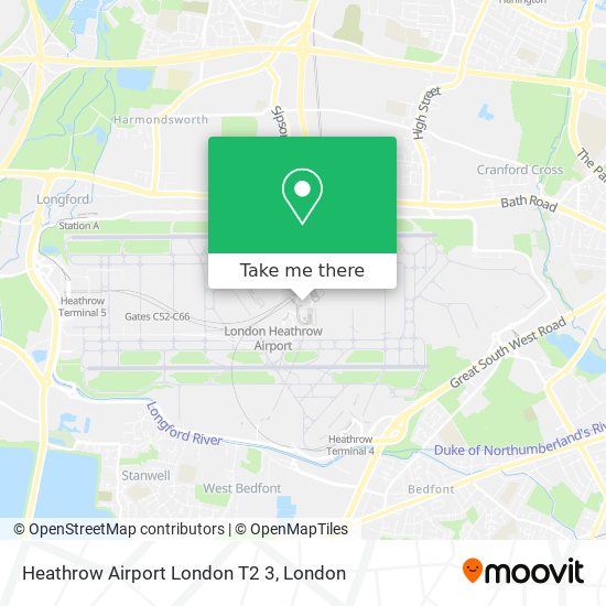 Heathrow Airport London T2 3 map