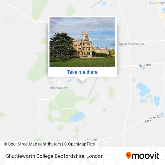 Shuttleworth College Bedfordshire map