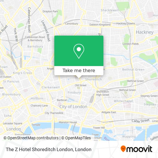 The Z Hotel Shoreditch London map