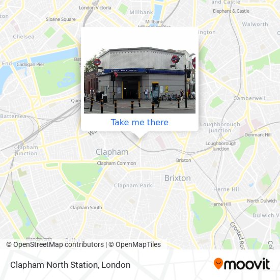 Clapham North Station map