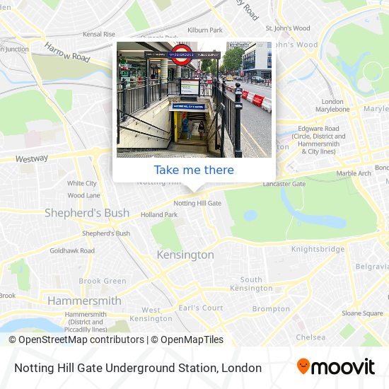 Notting Hill Gate Underground Station map