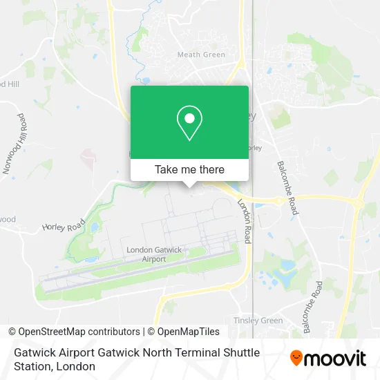 Gatwick Airport Gatwick North Terminal Shuttle Station map