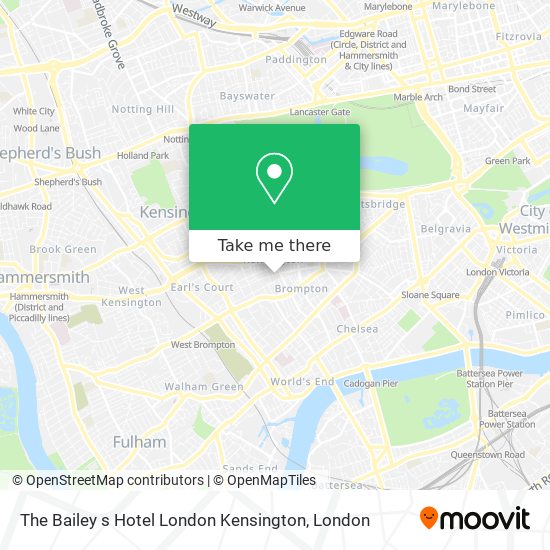 The Bailey s Hotel London Kensington map