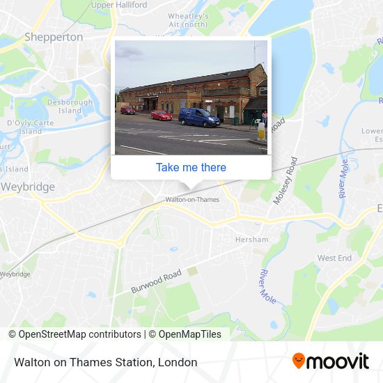Walton on Thames Station map