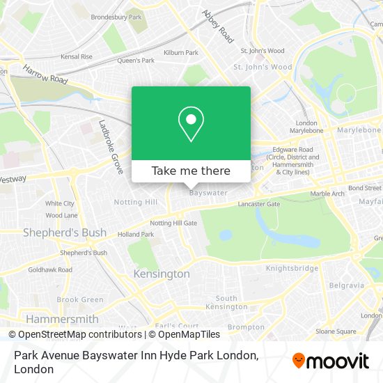 Park Avenue Bayswater Inn Hyde Park London map