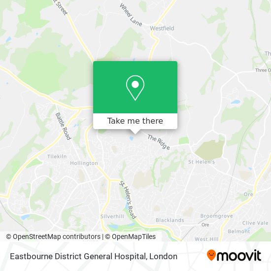 Eastbourne District General Hospital map
