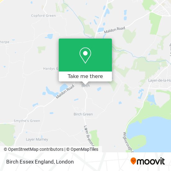 Birch Essex England map