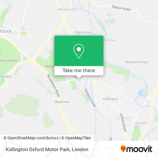 Kidlington Oxford Motor Park map