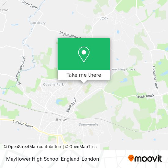 Mayflower High School England map