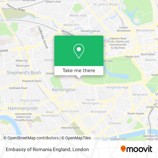 Embassy of Romania England map