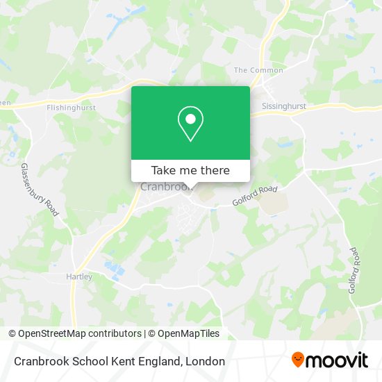 Cranbrook School Kent England map