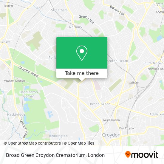 Broad Green Croydon Crematorium map