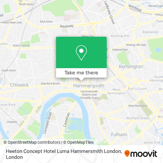 Heeton Concept Hotel Luma Hammersmith London map