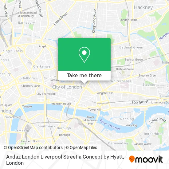 Andaz London Liverpool Street a Concept by Hyatt map