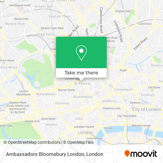 Ambassadors Bloomsbury London map